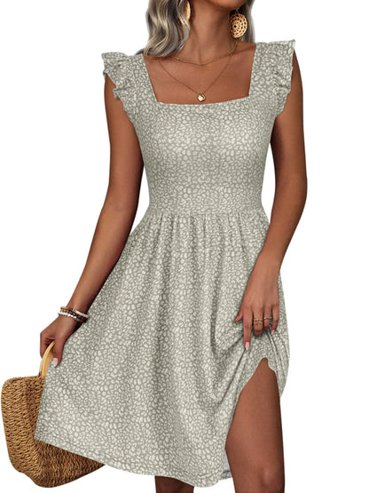 Sage Bloom™ Floral Midi Dress – Light & Breezy Elegance