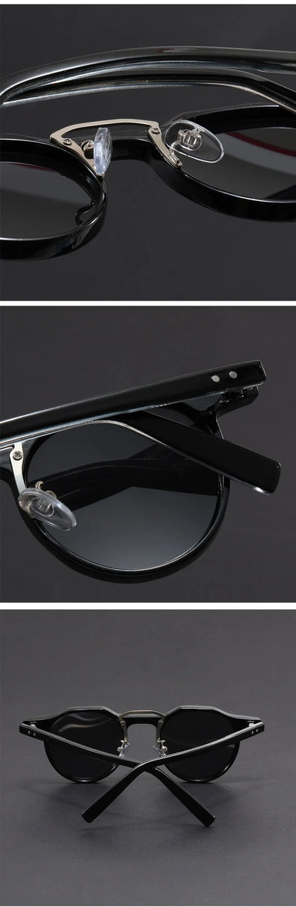 Retro Metal Frame Oval Sunglasses for Women Men Trendy Punk Round Sun Glasses Luxury Brand Designer Driving Shades