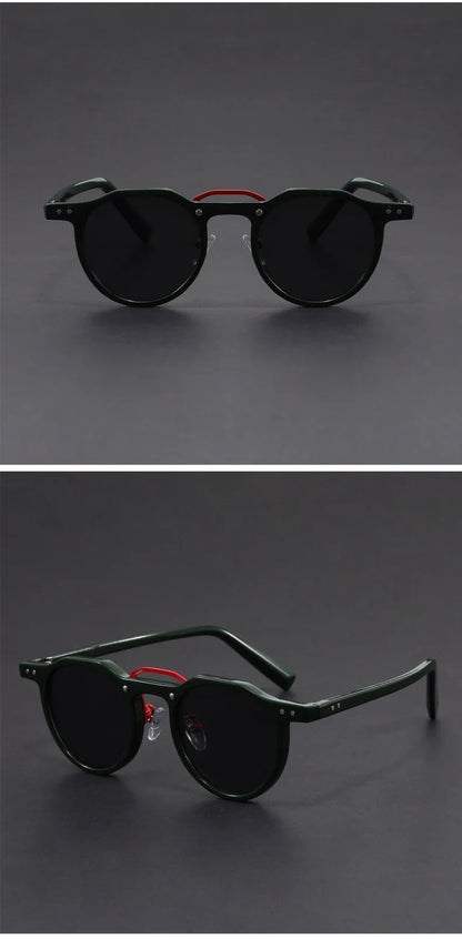 Retro Metal Frame Oval Sunglasses for Women Men Trendy Punk Round Sun Glasses Luxury Brand Designer Driving Shades