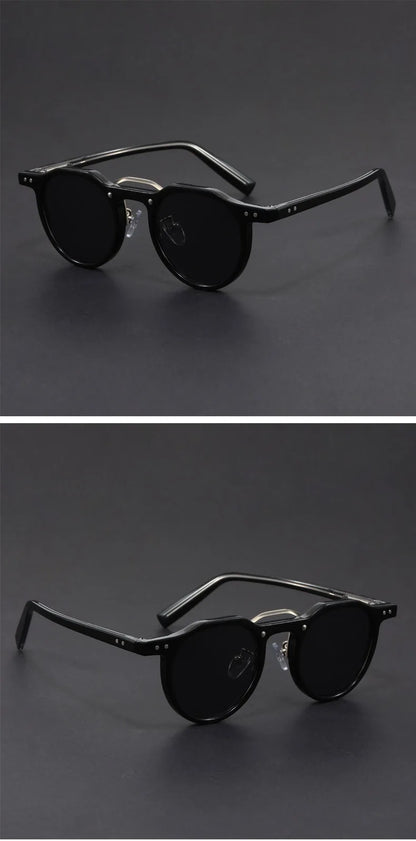 Retro Metal Frame Oval Sunglasses for Women Men Trendy Punk Round Sun Glasses Luxury Brand Designer Driving Shades