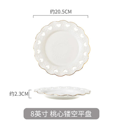 Nordic Marble Ceramic Plates – 4pc Set