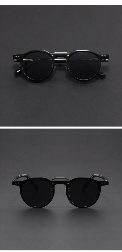Retro Metal Frame Oval Sunglasses for Women Men Trendy Punk Round Sun Glasses Luxury Brand Designer Driving Shades