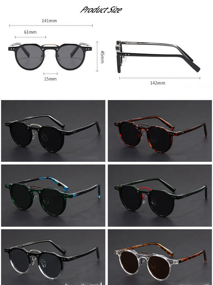 Retro Metal Frame Oval Sunglasses for Women Men Trendy Punk Round Sun Glasses Luxury Brand Designer Driving Shades