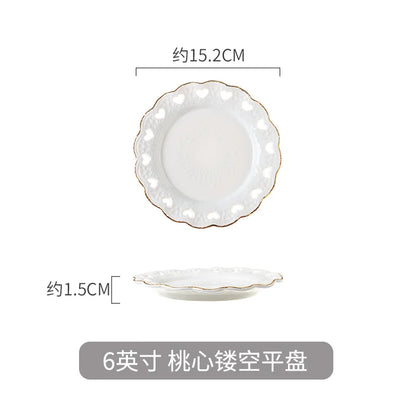 Nordic Marble Ceramic Plates – 4pc Set