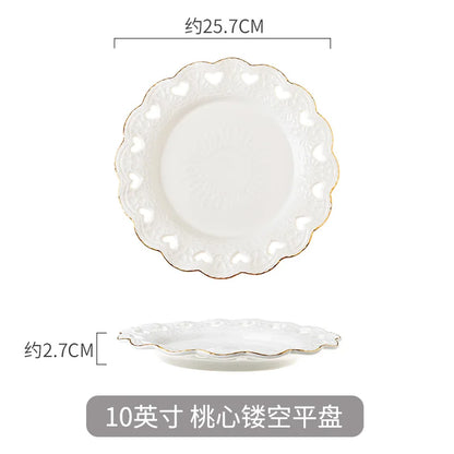 Nordic Marble Ceramic Plates – 4pc Set