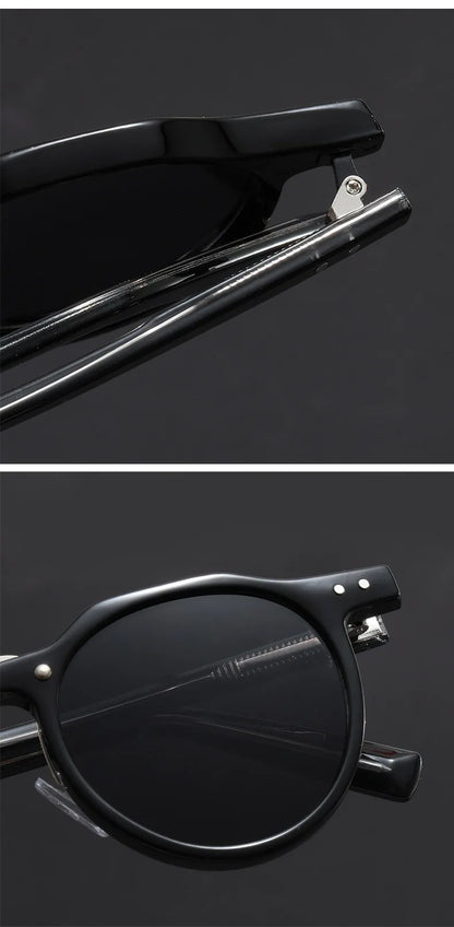 Retro Metal Frame Oval Sunglasses for Women Men Trendy Punk Round Sun Glasses Luxury Brand Designer Driving Shades