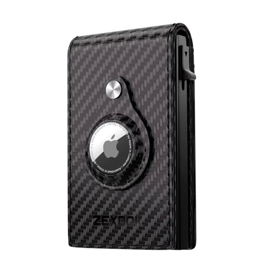 Carbon Black Airtag Wallet