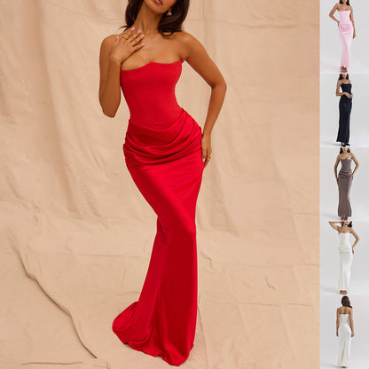 Elegant Backless Tube Dress – Sexy Long Evening Gown for Women | Prom, Party, Formal