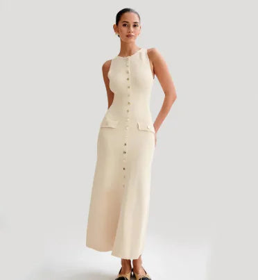 Sleeveless Knit Maxi Dress – Soft, Breathable & Stylish