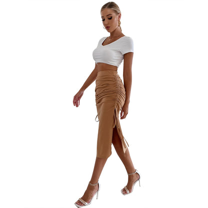 Drawstring Bodycon Skirt – Chic & Flattering Fit