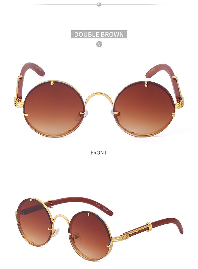 Men's Metal Round Frame Retro Sunglasses
