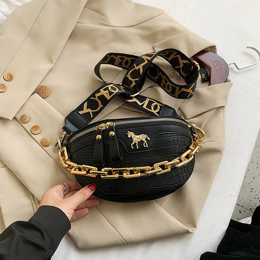 Trendy Women's Crossbody Bag with Chain Strap