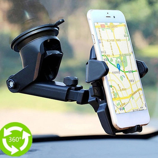 360° Windshield Car Phone Mount – Adjustable Suction Cup Holder