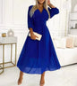 Elegant V-Neck Chiffon Dress