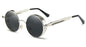 Retro Steampunk Round Sunglasses – Vintage Metal Designer Shades